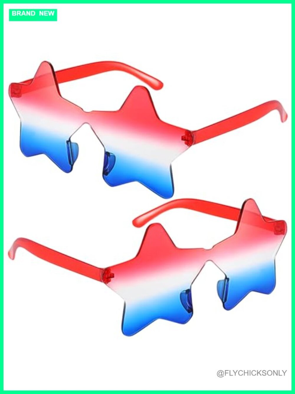 Star Shaped Sunglasses 2 Pack Patriotic Party Glasses